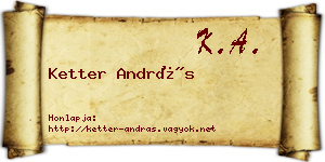 Ketter András névjegykártya